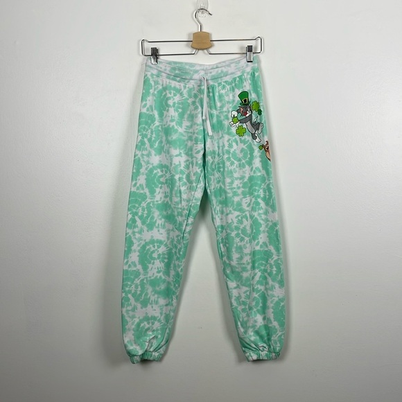 Tom And Jerry Girls M Sweatpants Jogger Drawstring Waist Pull-On Tie Dye Pants - Picture 1 of 8